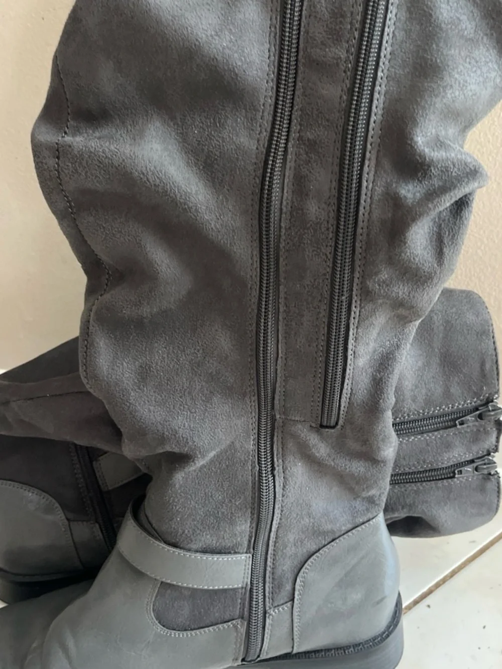 A2 By Aerosoles Black Tall Knee Leather Boots, 11W